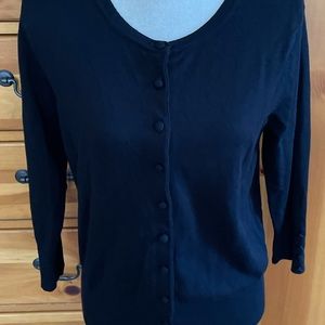 M, Philosophy, Classic, Black-Buttoned Cardigan.